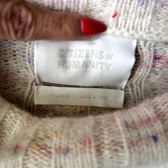 Citizens of Humanity Claudia Turtleneck Puff Sleeve Alpaca Wool Sweater Size XL - Picture 6 of 15